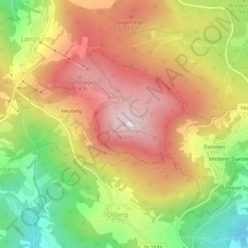 Mapa topográfico Brotjacklriegel, altitud, relieve