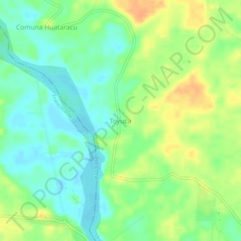 Mapa topográfico Toyuca, altitud, relieve