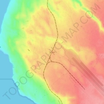 Mapa topográfico Tangair, altitud, relieve