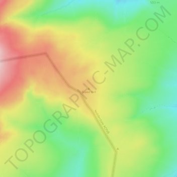 Mapa topográfico Blake Hill, altitud, relieve