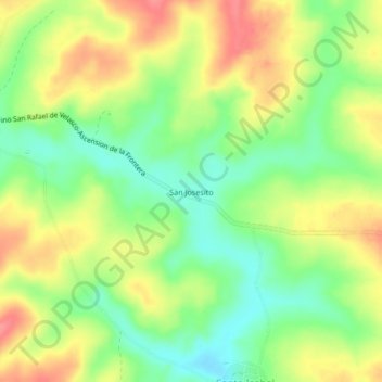 Mapa topográfico San Josesito, altitud, relieve
