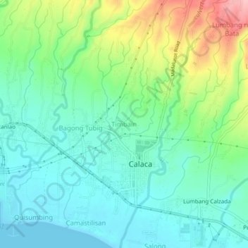 Mapa topográfico Timbain, altitud, relieve