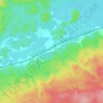 Mapa topográfico Aleza Lake, altitud, relieve