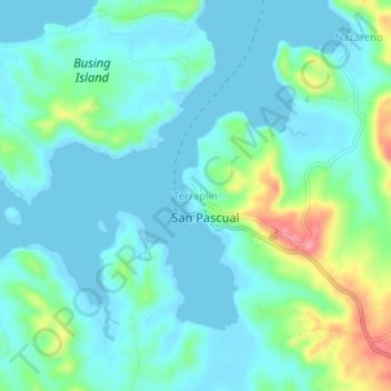Mapa topográfico Terraplin, altitud, relieve