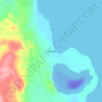 Mapa topográfico Sabang 2, altitud, relieve