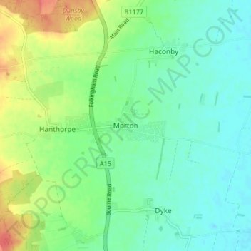 Mapa topográfico Morton, altitud, relieve