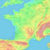 Mapa topográfico Metropolitanes Frankreich, altitud, relieve