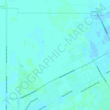 Mapa topográfico Distrito 13, altitud, relieve