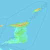 Mapa topográfico Trinidad y Tobago, altitud, relieve