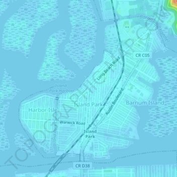 Mapa topográfico Village of Island Park, altitud, relieve
