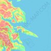 Mapa topográfico Queilen, altitud, relieve