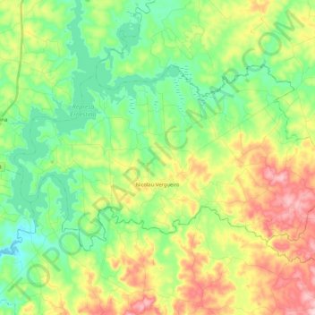Mapa topográfico Nicolau Vergueiro, altitud, relieve