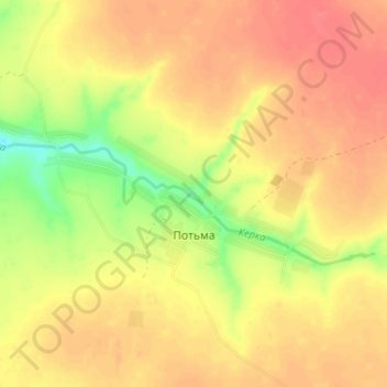 Mapa topográfico Потьма, altitud, relieve