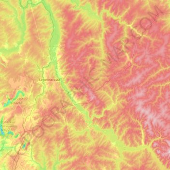 Mapa topográfico Барзас, altitud, relieve