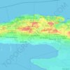 Mapa topográfico Mayabeque, altitud, relieve