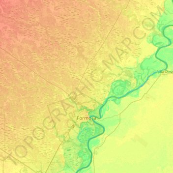 Mapa topográfico Municipio de Formosa, altitud, relieve