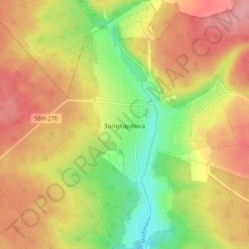 Mapa topográfico Золотарёвка, altitud, relieve