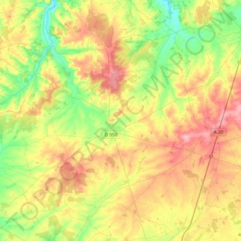 Mapa topográfico Zentrum-Loiretal, altitud, relieve
