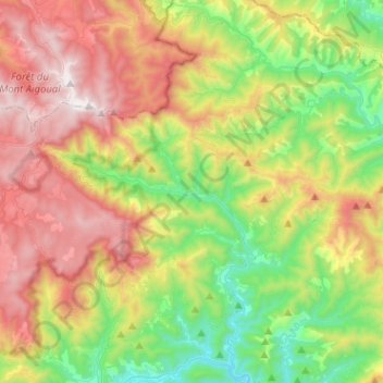 Mapa topográfico Val-d'Aigoual, altitud, relieve