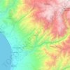 Mapa topográfico Chincha, altitud, relieve