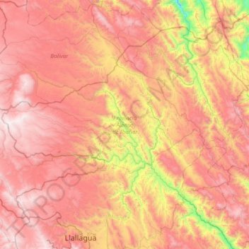 Mapa topográfico Provincia Alonso de Ibañez, altitud, relieve