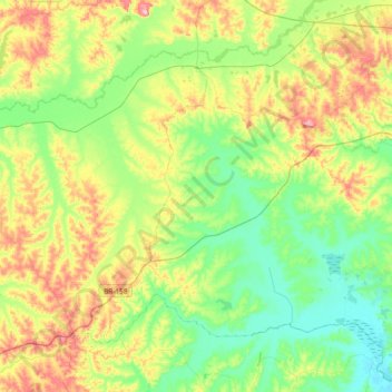 Mapa topográfico Dilermando de Aguiar, altitud, relieve