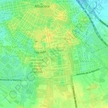 Mapa topográfico Distrito 3, altitud, relieve