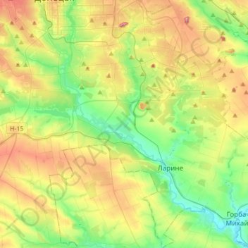 Mapa topográfico Будённовский район, altitud, relieve