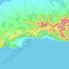 Mapa topográfico Pilón, altitud, relieve