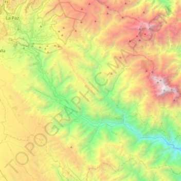 Mapa topográfico Palca, altitud, relieve