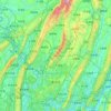 Mapa topográfico 渝北区, altitud, relieve