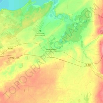Mapa topográfico Чердаклинское городское поселение, altitud, relieve