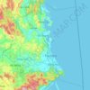 Mapa topográfico Phú Yên, altitud, relieve