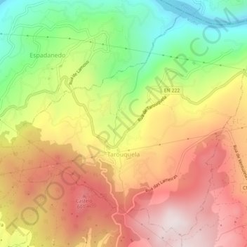 Mapa topográfico Tarouquela, altitud, relieve