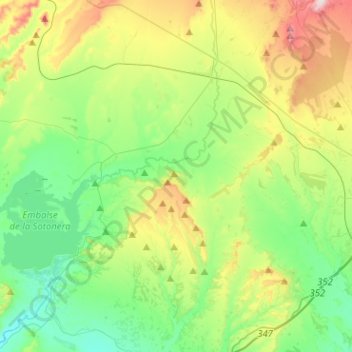 Mapa topográfico Lupiñén-Ortilla, altitud, relieve