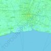 Mapa topográfico Bangkok, altitud, relieve