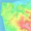 Mapa topográfico Audinghen, altitud, relieve