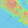 Mapa topográfico Alberni-Clayoquot Regional District, altitud, relieve