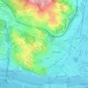 Mapa topográfico okres Bratislava I, altitud, relieve