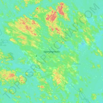 Mapa topográfico Sääminginsalo, altitud, relieve