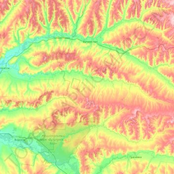 Mapa topográfico Малый Кинель, altitud, relieve