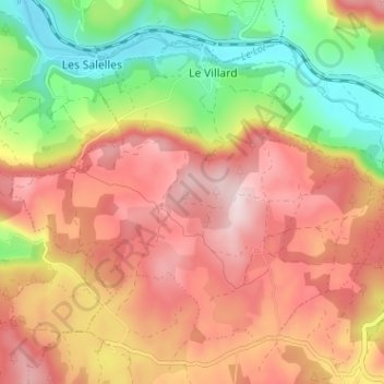 Mapa topográfico Le Villard, altitud, relieve