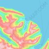Mapa topográfico Bolungarvíkurkaupstaður, altitud, relieve