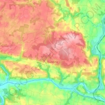 Mapa topográfico Quistinic, altitud, relieve