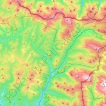 Mapa topográfico Isaba, altitud, relieve