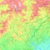 Mapa topográfico Rabun County, altitud, relieve
