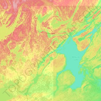 Mapa topográfico Snow Lake, altitud, relieve