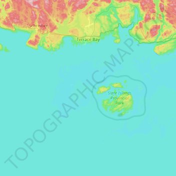 Mapa topográfico Terrace Bay Township, altitud, relieve
