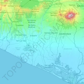 Mapa topográfico La Paz, altitud, relieve