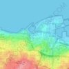 Mapa topográfico نطقة ميناء الحصن, altitud, relieve